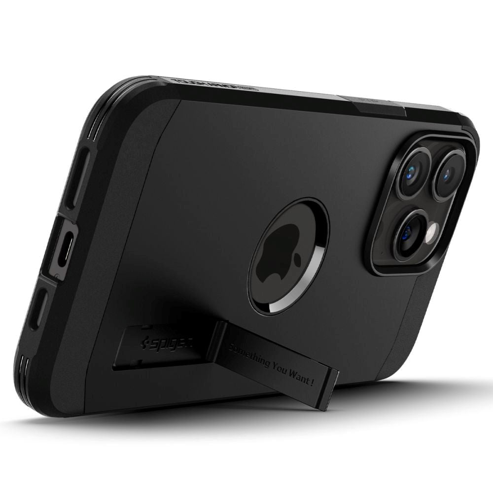 iPhone 15 Pro Max Spigen Tough Armor Case m. Kickstand - MagSafe Kompatibel - Sort - (DEMO)