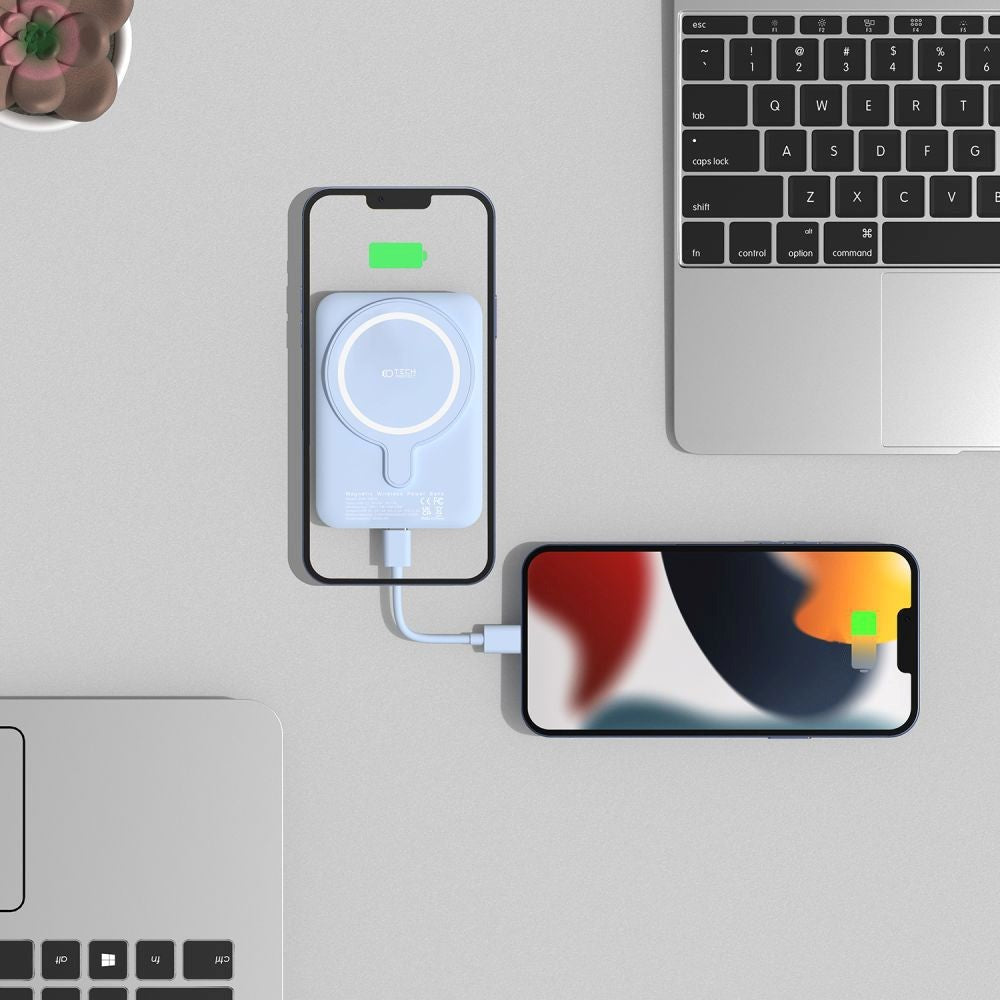 Tech-Protect LifeMag Trådløs Powerbank 5000 mAh - MagSafe Kompatibel - Sort