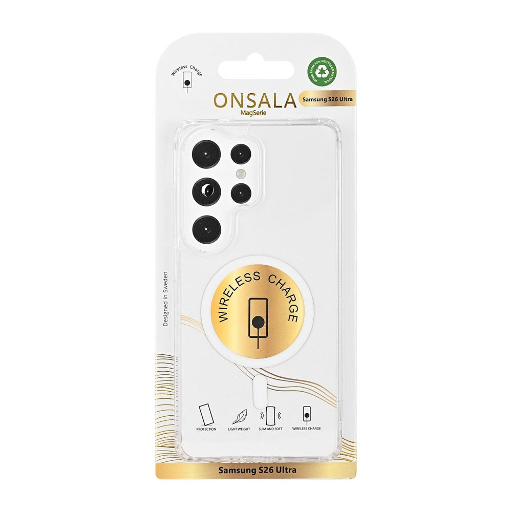 Onsala Samsung Galaxy S26 Ultra Hybrid Plast Bagside Cover - MagSafe Kompatibel - Gennemsigtig