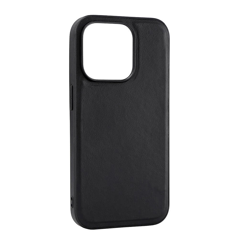 iPhone 15 Pro Buffalo Ægte Læder Bagside Cover - MagSafe Kompatibel - Sort