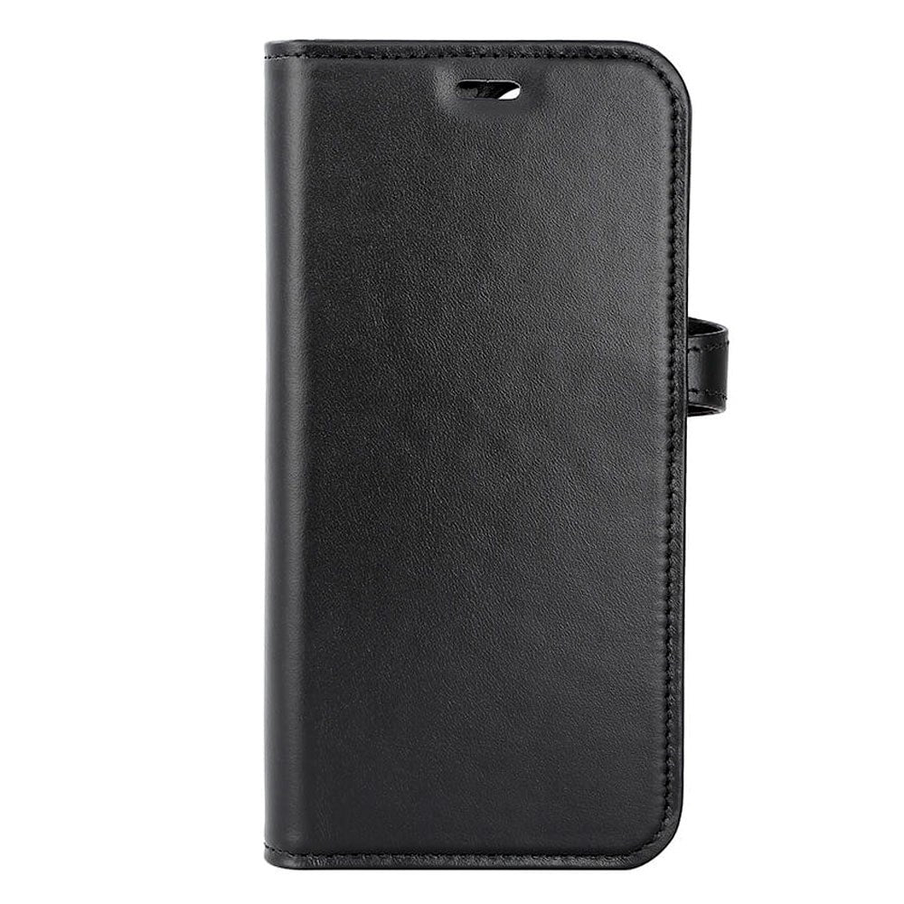 iPhone 15 Buffalo 2-in-1 Wallet Ægte Læder Magnet Flip Cover m. Pung - Sort