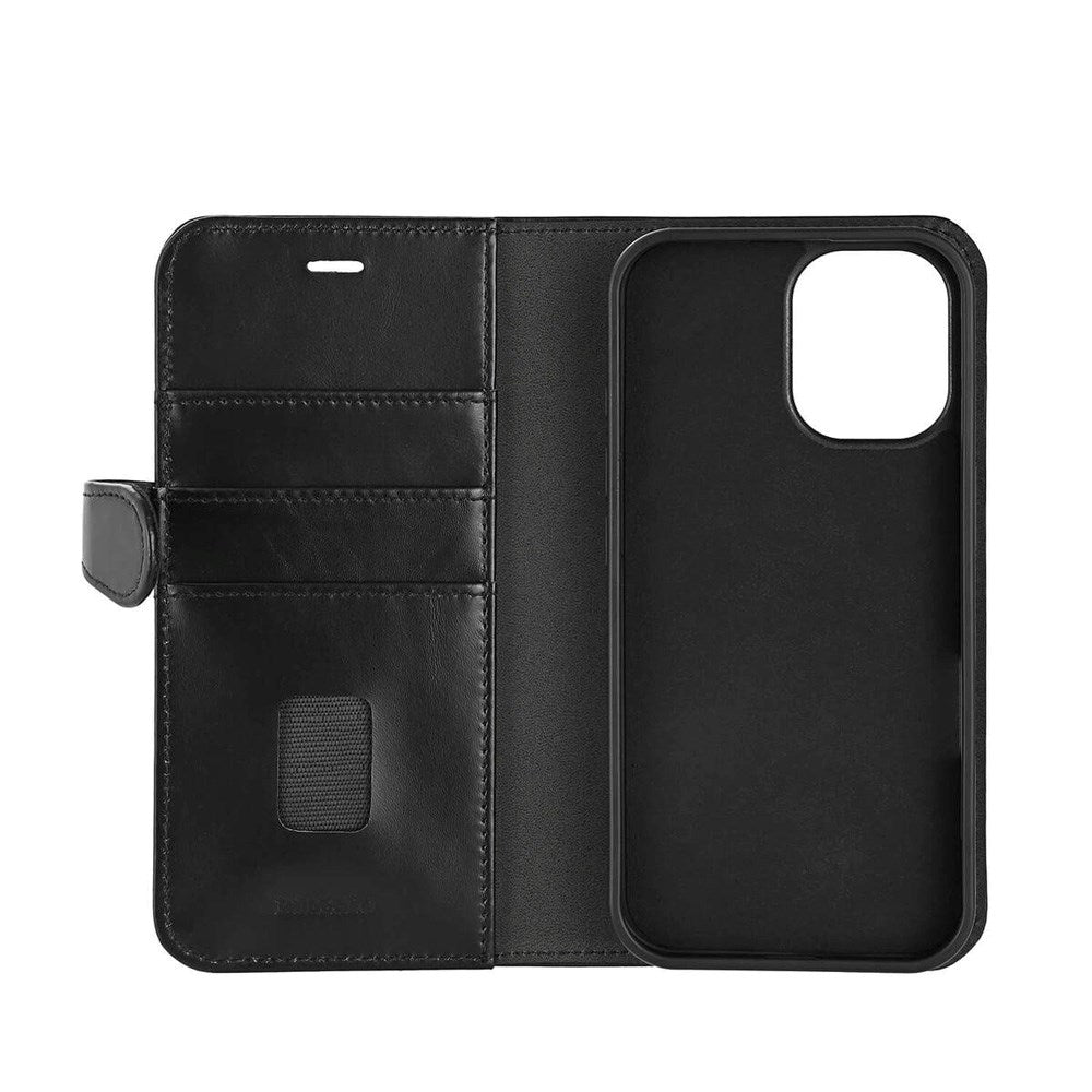 iPhone 16 Buffalo 2-in-1 Wallet Ægte Læder Magnet Flip Cover m. Pung - MagSafe Kompatibel - Sort