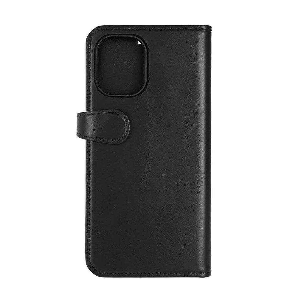 iPhone 16 Plus Buffalo 2-in-1 Wallet Ægte Læder Magnet Flip Cover m. Pung - MagSafe Kompatibel - Sort