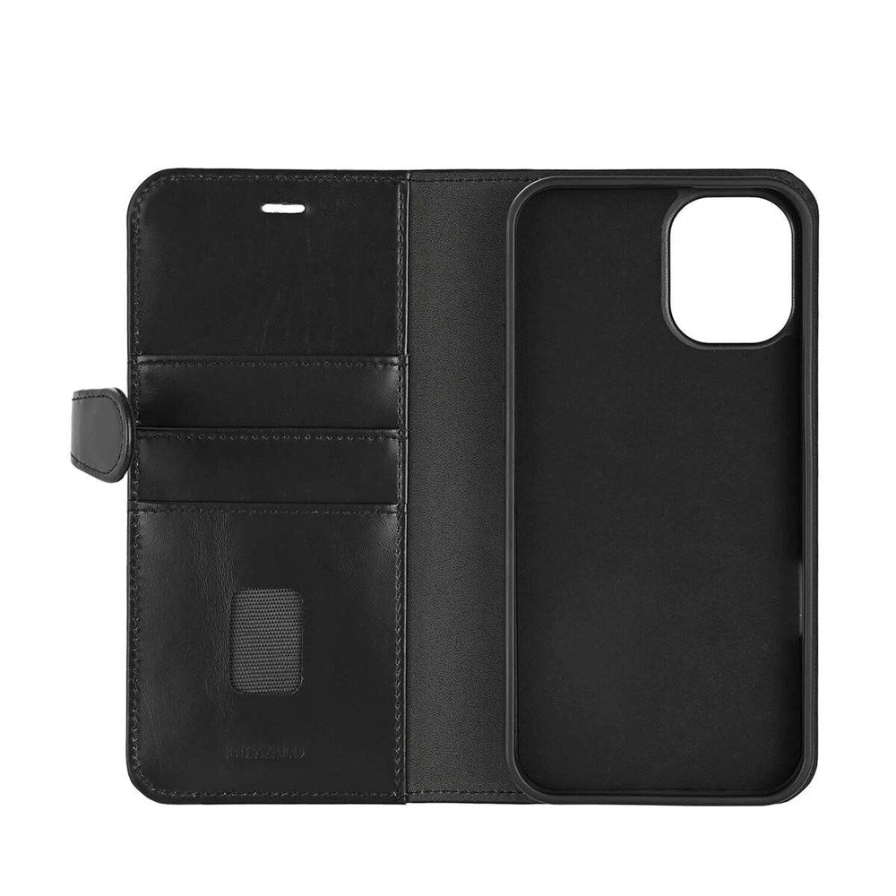 iPhone 16 Plus Buffalo 2-in-1 Wallet Ægte Læder Magnet Flip Cover m. Pung - MagSafe Kompatibel - Sort