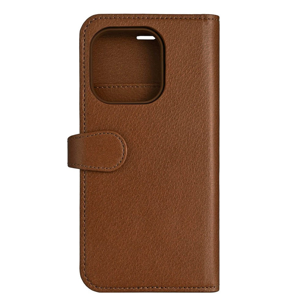 iPhone 16 Pro Buffalo 2-in-1 Wallet Ægte Læder Magnet Flip Cover m. Pung - MagSafe Kompatibel - Brun