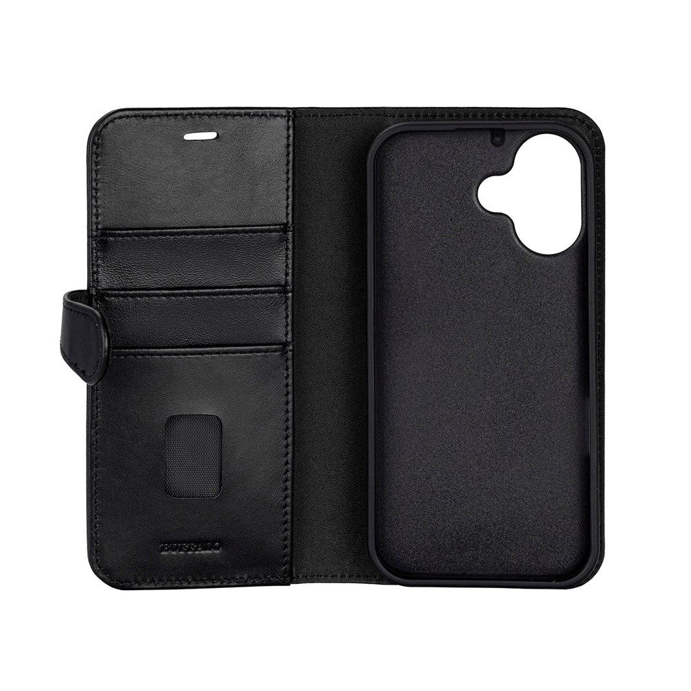 Buffalo iPhone 17 Ægte Læder Flip Cover - Sort