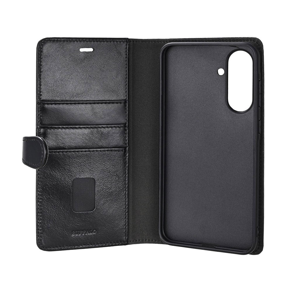 Buffalo Samsung Galaxy A37 2-i-1 Flip Cover - Ægte Læder - Sort