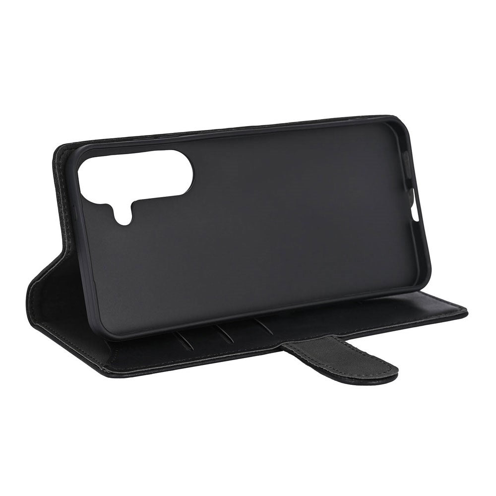 GEAR Samsung Galaxy S26+ (Plus) Kunstlæder Flip Cover m. Kortholder & Ståfunktion - MagSafe Kompatibel - Sort