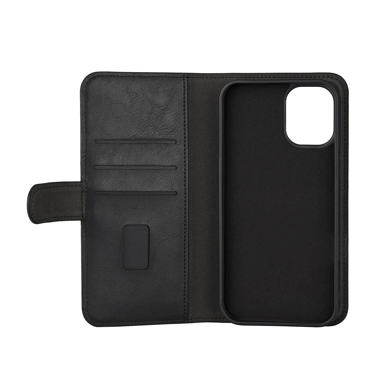 iPhone 16 Plus GEAR Læder Flip Cover 2-i-1 m. Pung 3 Kort - MagSafe Kompatibel - Sort