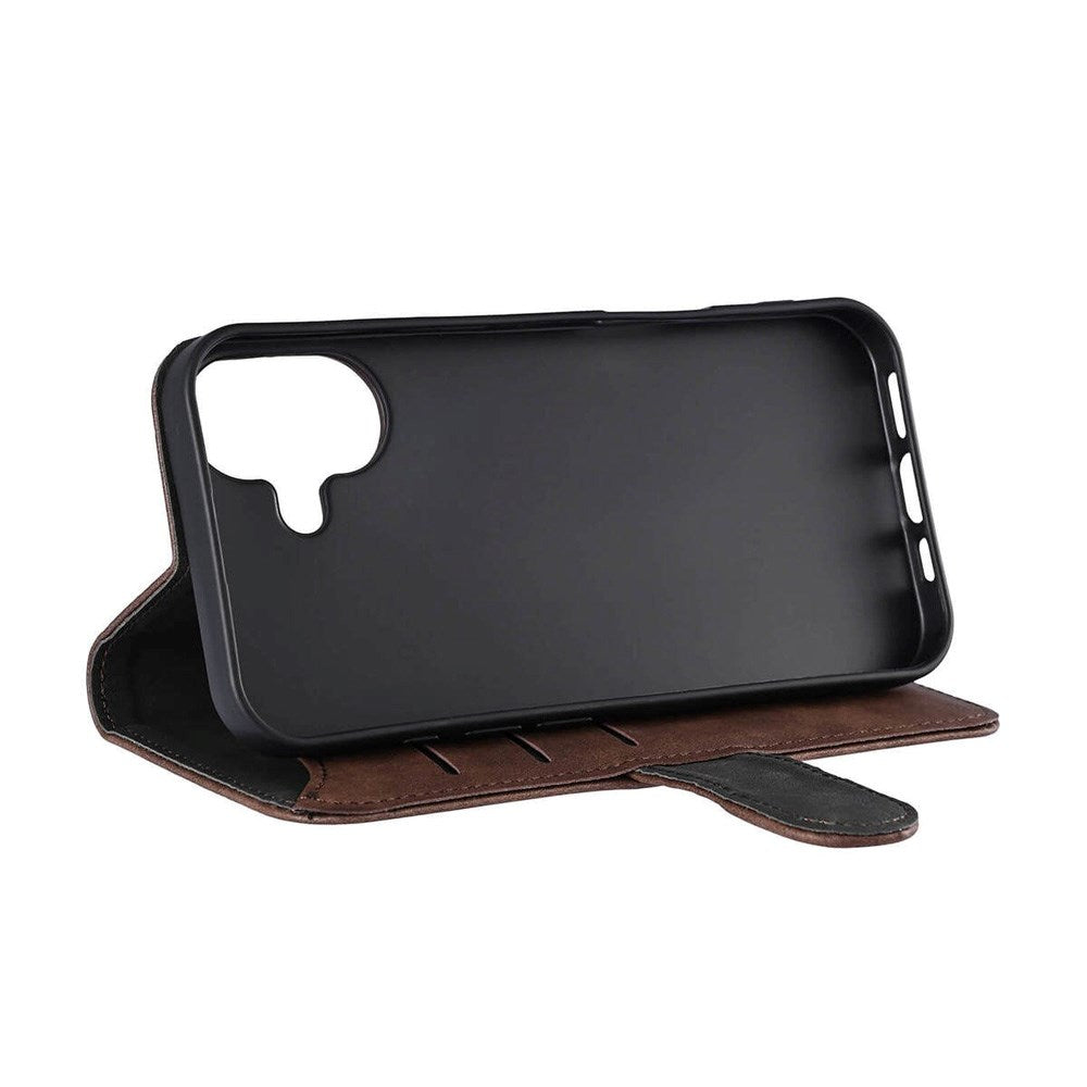 iPhone 16 GEAR Wallet - Læder Flip Cover m. Pung til 3 Kort - MagSafe Kompatibel - Brun