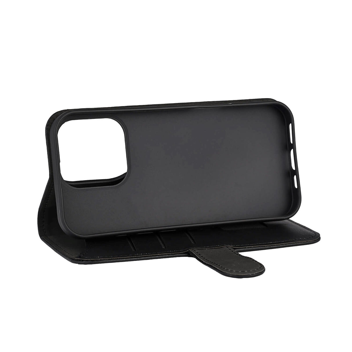 iPhone 16 Pro GEAR Wallet - Læder Flip Cover m. Pung til 3 Kort - MagSafe Kompatibel - Sort
