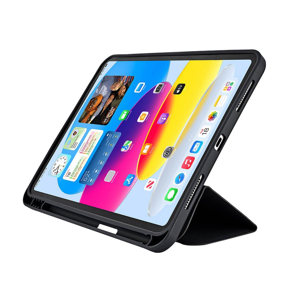 iPad 11" (2025) / iPad 10.9" (2024/2022) GEAR Pencilpocket Læder Flip Cover - Sort