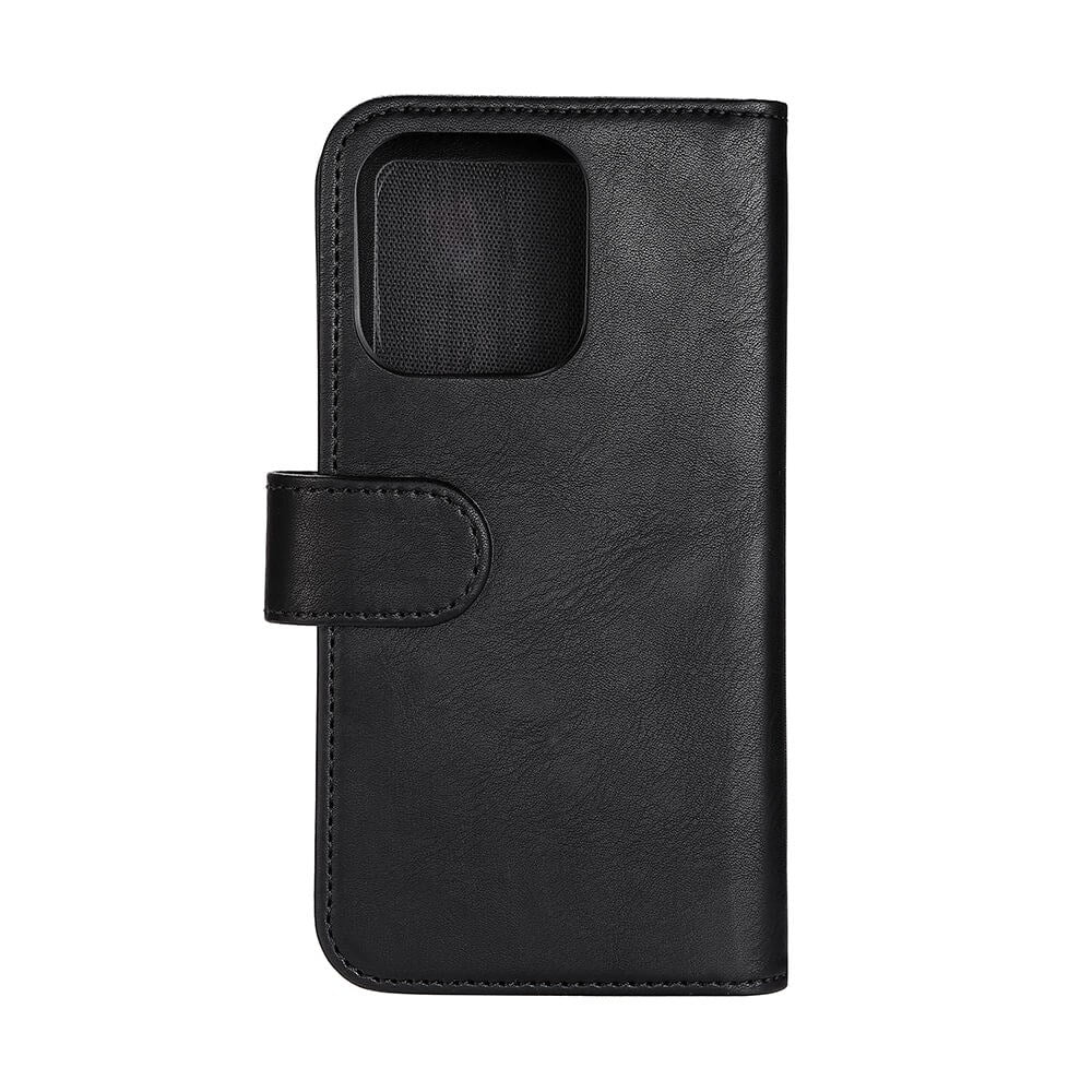 iPhone 14 Pro GEAR Wallet - Læder Flip 2-i-1 Cover m. Pung 7 Kort - Sort