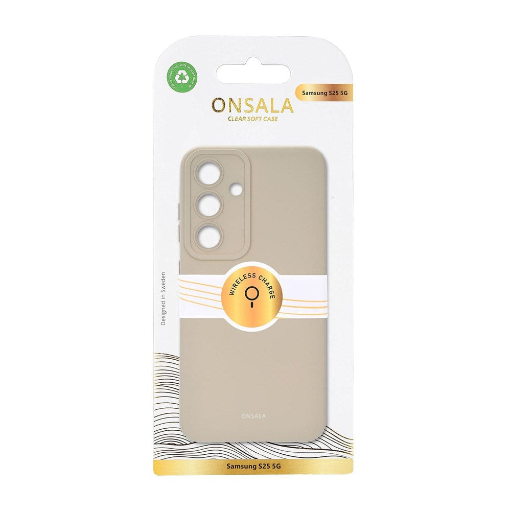 Onsala Samsung Galaxy S25 Silikone Touch Mobil Cover - Concrete