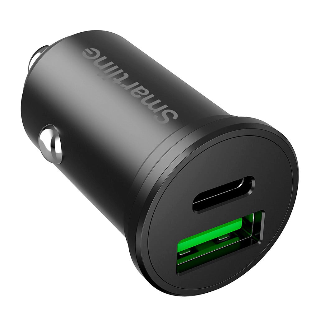Smartline PD 45W Biloplader m. USB-C & USB-A - Sort