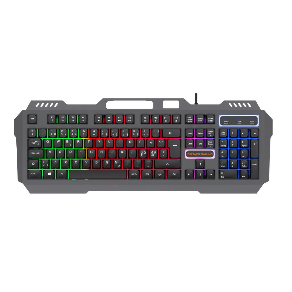 Deltaco DK130 Gaming Tastatur med Regnbuelys - Nordisk Layout - Sort