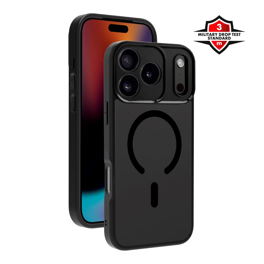 X2O iPhone 17 Pro Max Mag Frosted Mobil Cover - MagSafe Kompatibel - Mat Sort