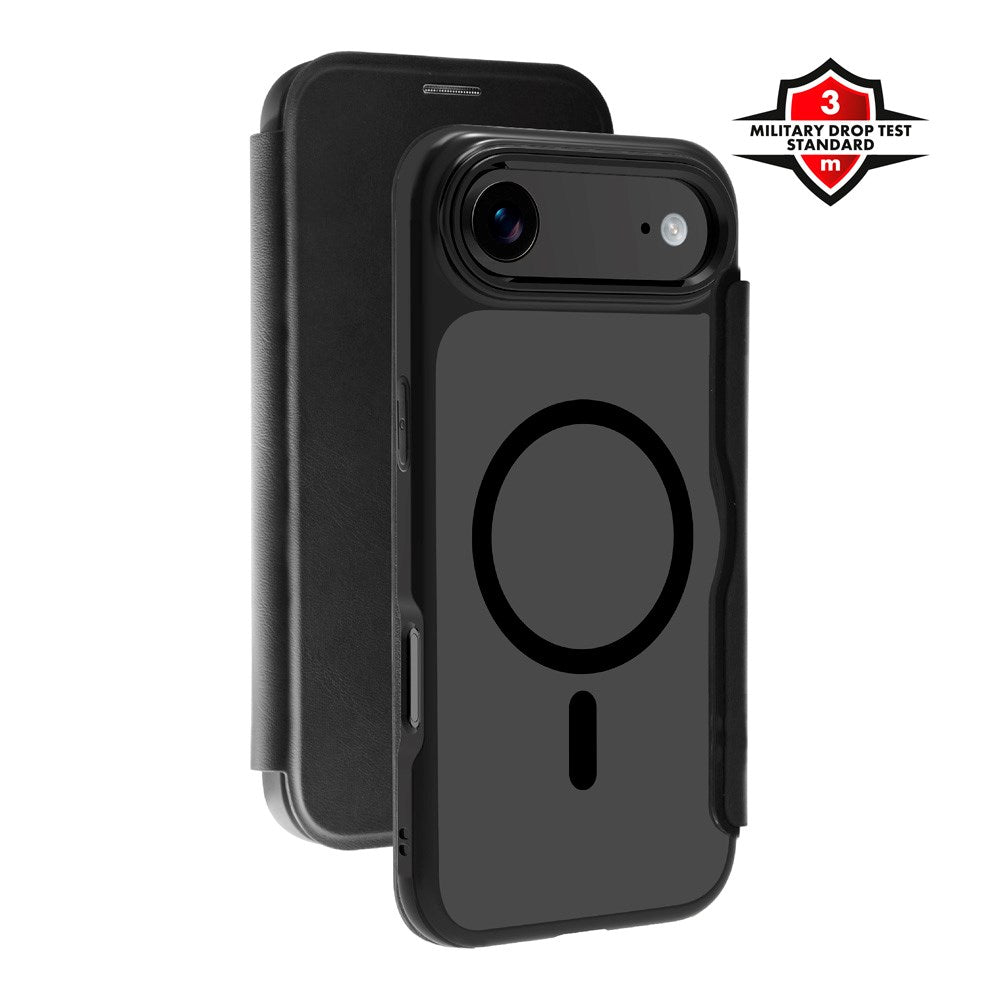 iPhone Air X2O Mag Wallet Flip Case m. Indbygget Kortholder - Sort