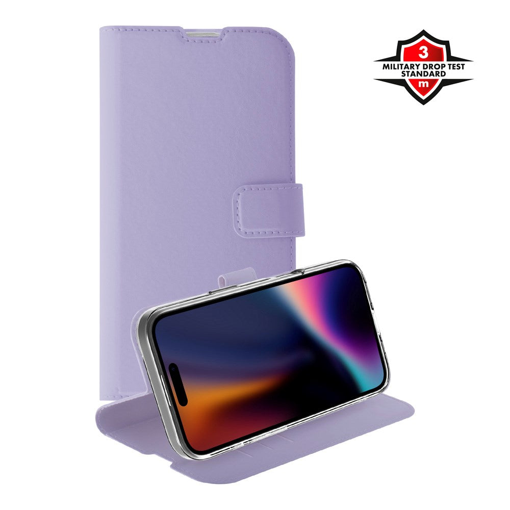 iPhone 17 X2O Classic Wallet Flip Case m. Pung & Ståfunktion - Lilla