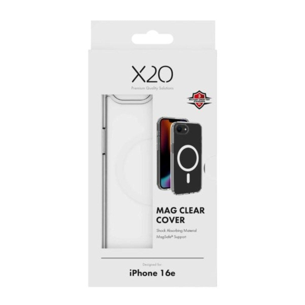 iPhone 17e / 16e X2O Mag Clear Bagside Cover - MagSafe Kompatibel - Gennemsigtig