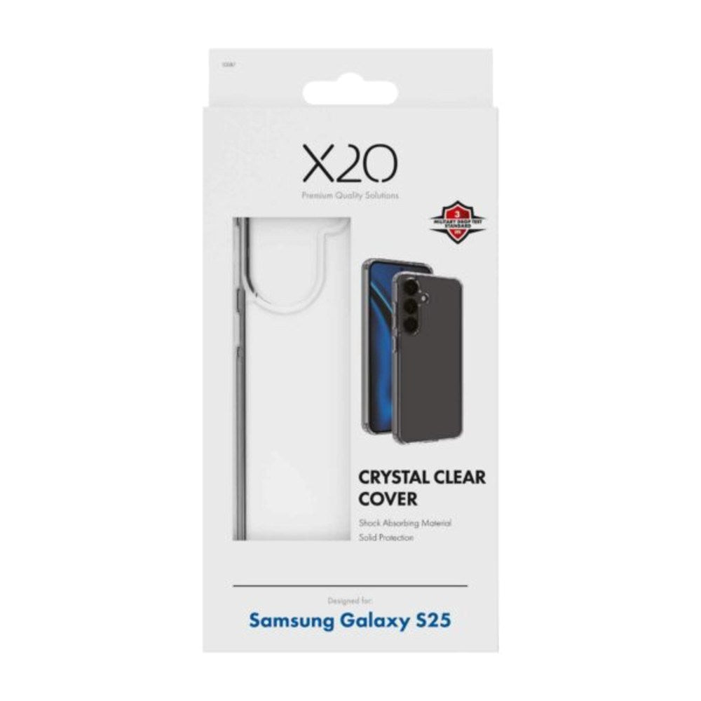 Samsung Galaxy S25 X2O Crystal Clear Hybrid Bagside Cover - Gennemsigtig