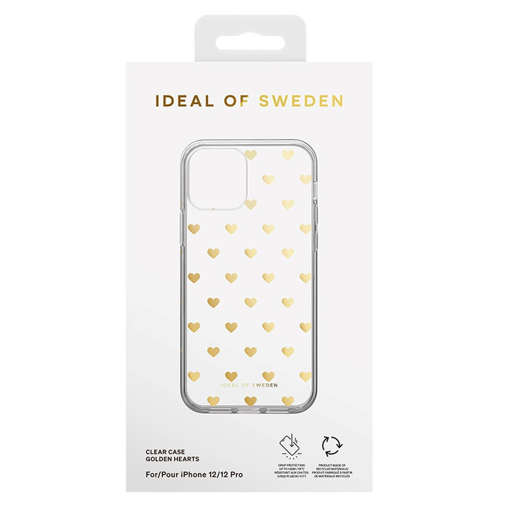iPhone 12 / 12 Pro iDeal Of Sweden Clear Case - Golden Hearts
