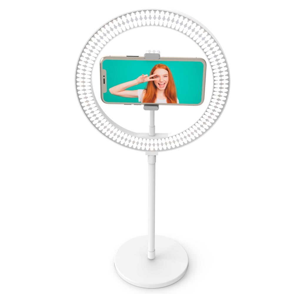 Digipower My Story 10" Ring Light Bordstander m. Fjernbetjening & Mobilholder - Hvid - (DEMO)