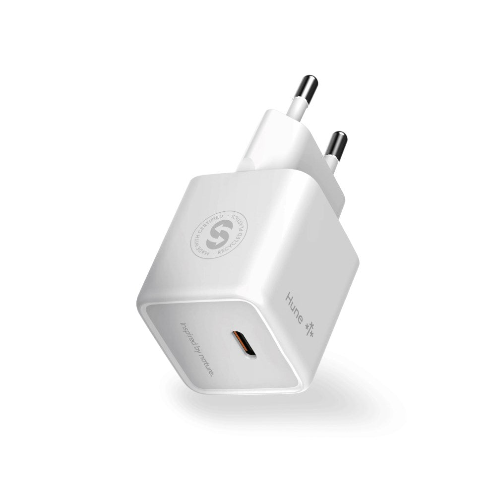 Hune Huron 20W Mini Vægoplader - 1 x USB-C - Hvid