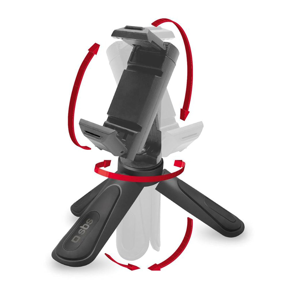 SBS Tripod Pro Stativ til Smartphone - Maks Mobil: 55 - 88mm - Sort