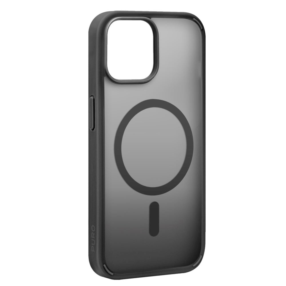 iPhone 15 Puro Gradient Bagside Cover - MagSafe Kompatibel - Gennemsigtig / Sort