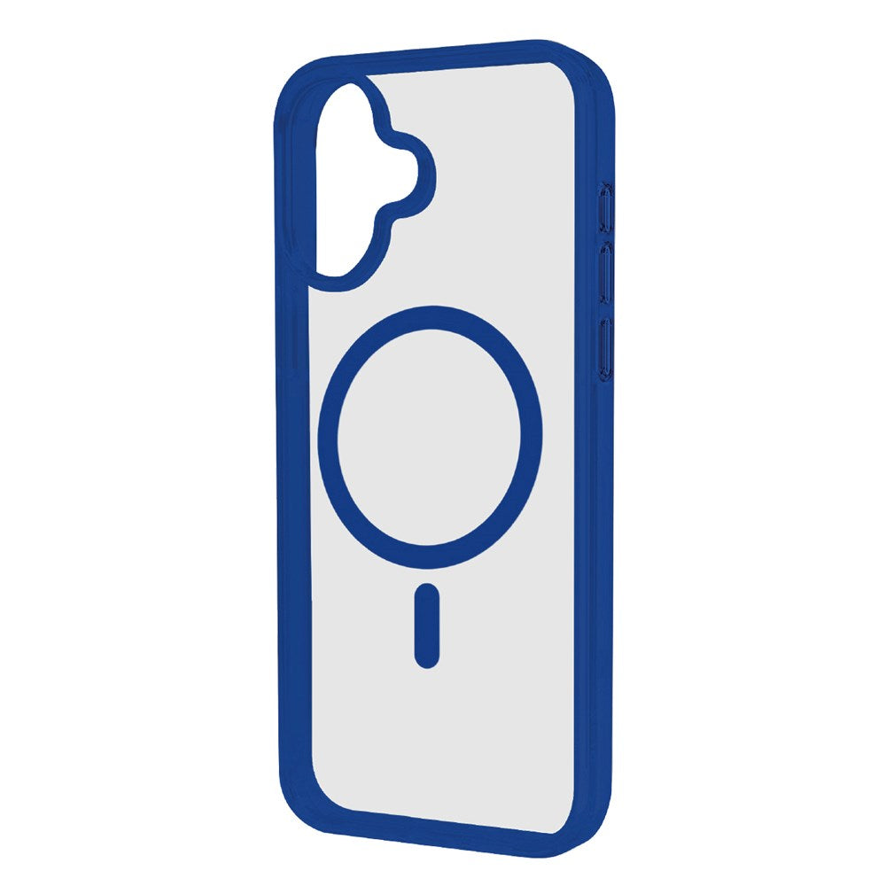 SBS Mag Frame iPhone 16 Plus Bagside Cover - MagSafe Kompatibel - Gennemsigtig / Blå