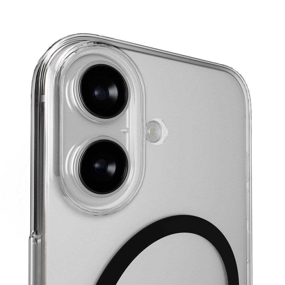 PURO iPhone 17 Hybrid Bagside Cover - MagSafe Kompatibel - Gennemsigtig / Sort