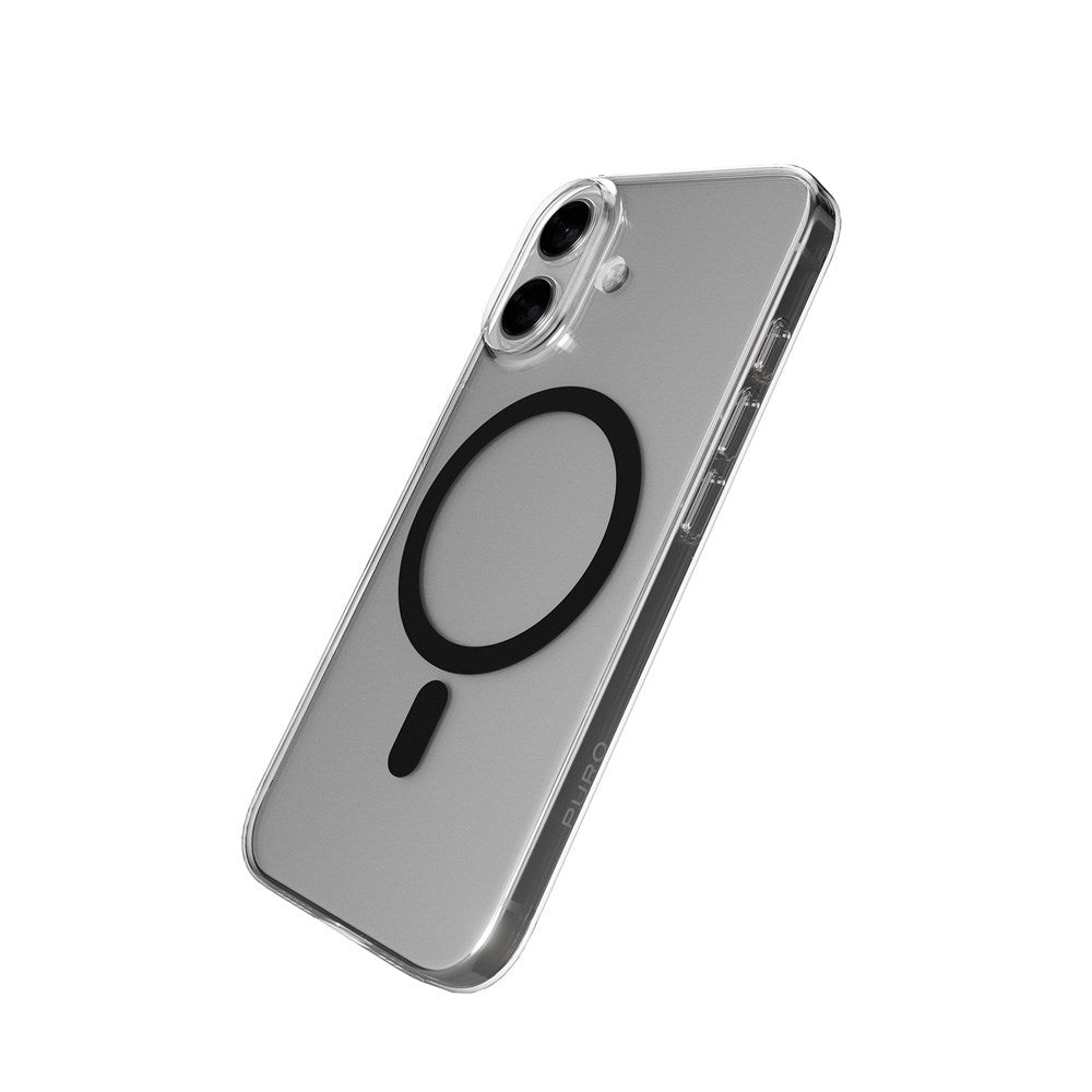 PURO iPhone 17 Hybrid Bagside Cover - MagSafe Kompatibel - Gennemsigtig / Sort
