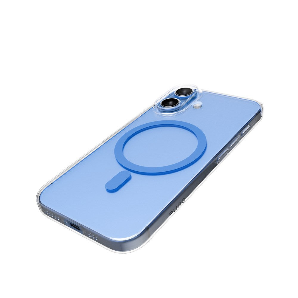 PURO iPhone 17 Hybrid Bagside Cover - MagSafe Kompatibel - Gennemsigtig / Blå