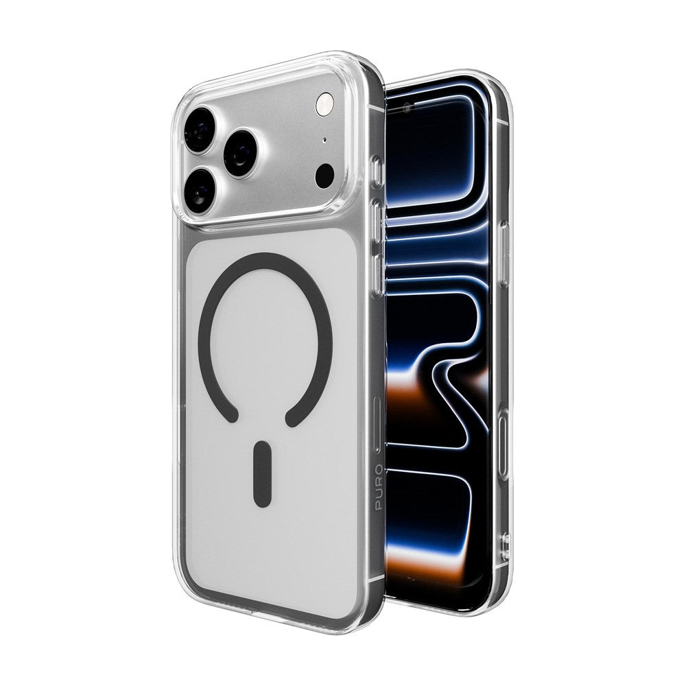 PURO iPhone 17 Pro Max Hybrid Bagside Cover - MagSafe Kompatibel - Gennemsigtig / Grå