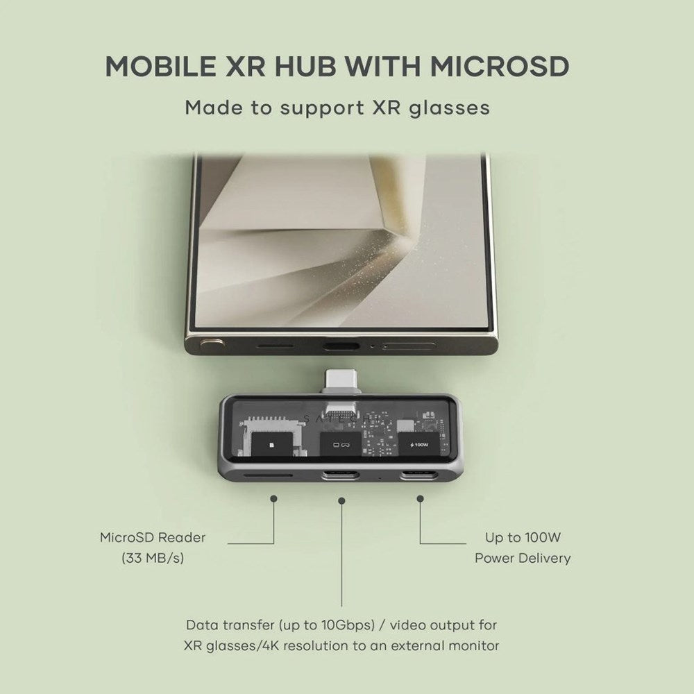 Mobile XR Hub m. Micro SD - Satechi - Space Grey