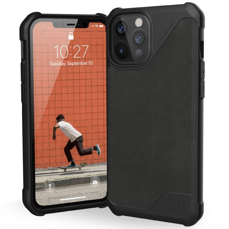 iPhone 12 Pro Max UAG METROPOLIS LT Series Ægte Læder Cover - Black - Sort