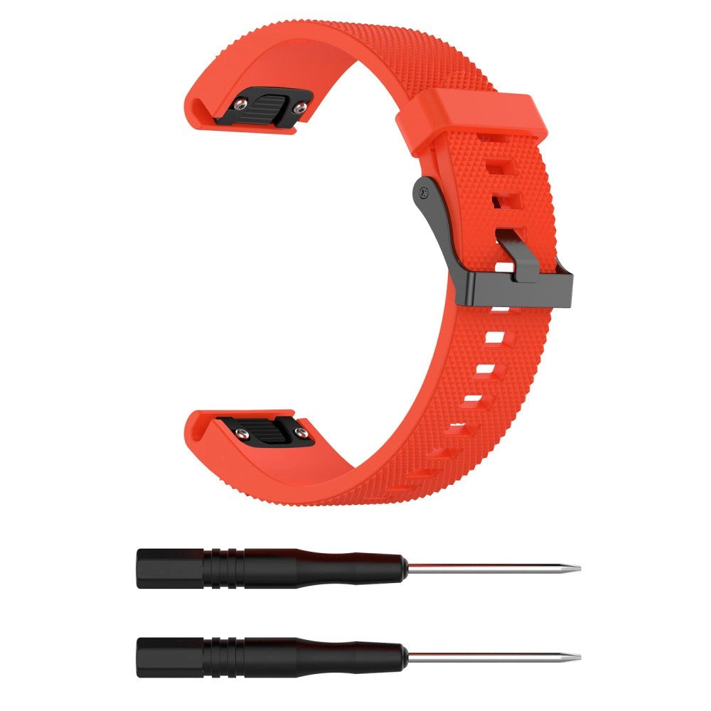 Garmin Fenix 6s & 6s Pro / 5s & 5s Plus Riflet Silikone 20mm QuickFit Rem inkl. Stifter - Orange