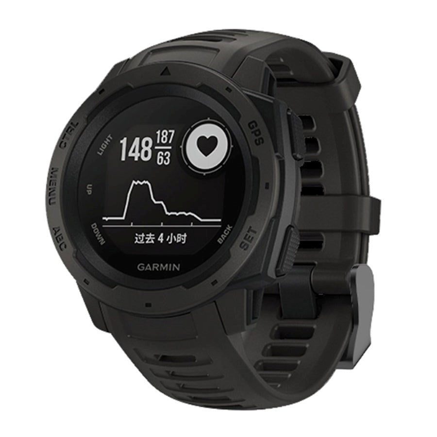 Garmin Instinct 22mm Rem af Silikone m. Stifter - Sort