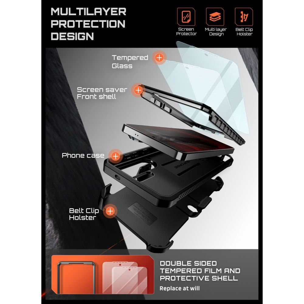 SUPCASE Samsung Galaxy S26 Ultra Unicorn Beetle Pro Cover inkl. 2x Hærdet Skærmglas - Sort