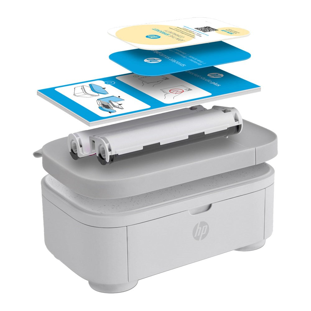 HP Sprocket Studio Plus Mobil Fotoprinter 10 x 15 cm m. Fotopapir & Blækpatron - Hvid