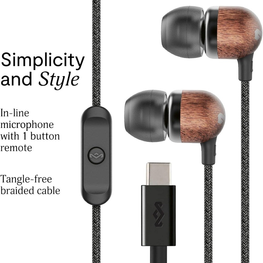 House of Marley Smile Jamaica In-Ear Høretelefoner m. USB-C - Sort