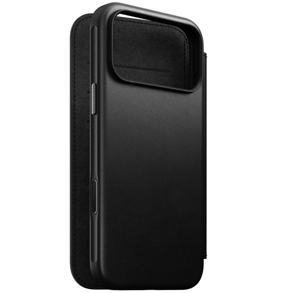 iPhone 18 Pro Nomad Modern Leather Folio Flip Cover - MagSafe Kompatibel - Black