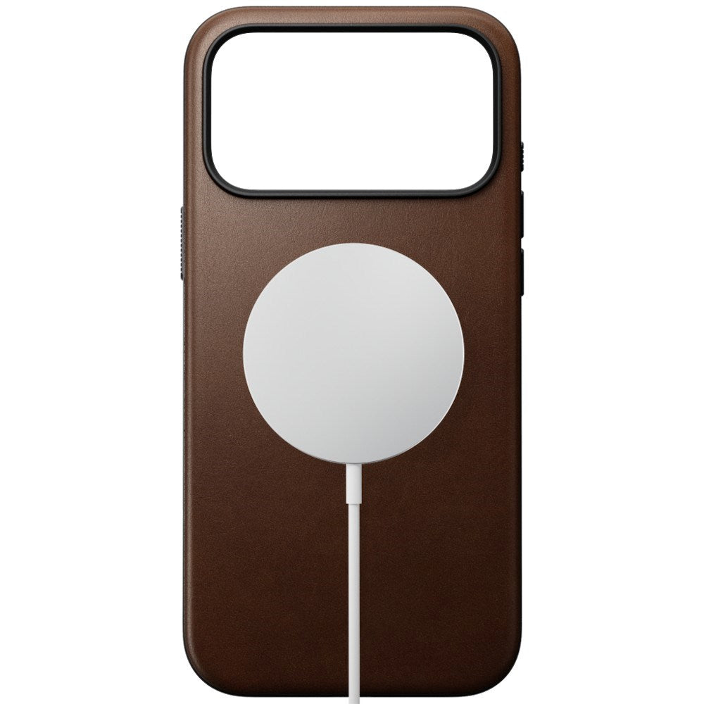 iPhone 18 Pro Nomad Modern Leather Bagside Cover - MagSafe Kompatibel - Brown