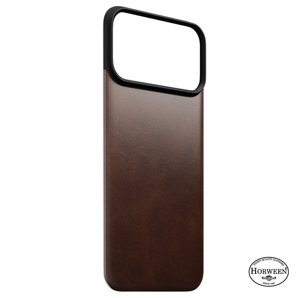 iPhone 18 Pro Nomad Magnetic Horween Leather Back Cover - MagSafe Kompatibel - Rustic Brown
