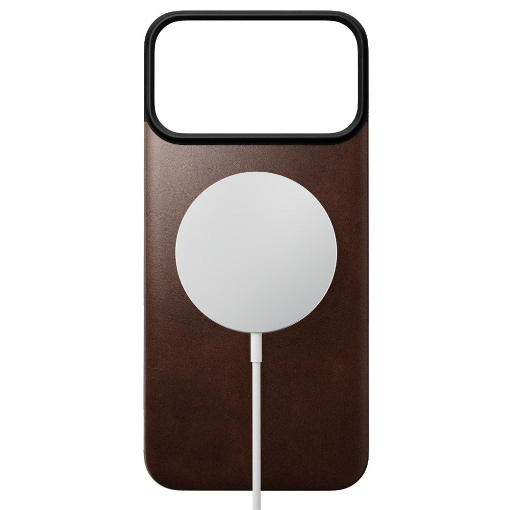 iPhone 18 Pro Nomad Magnetic Horween Leather Back Cover - MagSafe Kompatibel - Rustic Brown