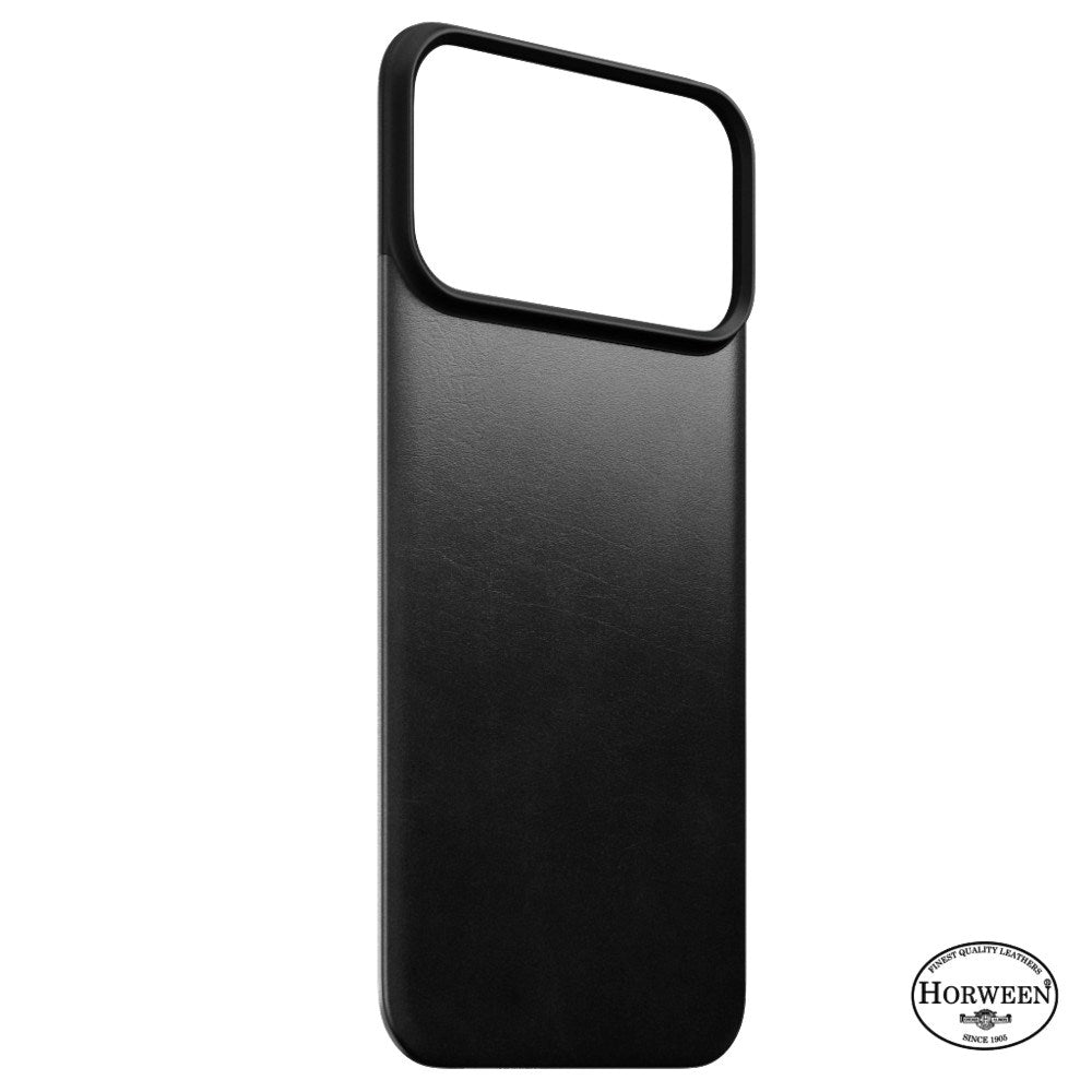 iPhone 18 Pro Nomad Magnetic Horween Leather Back Cover - MagSafe Kompatibel - Black