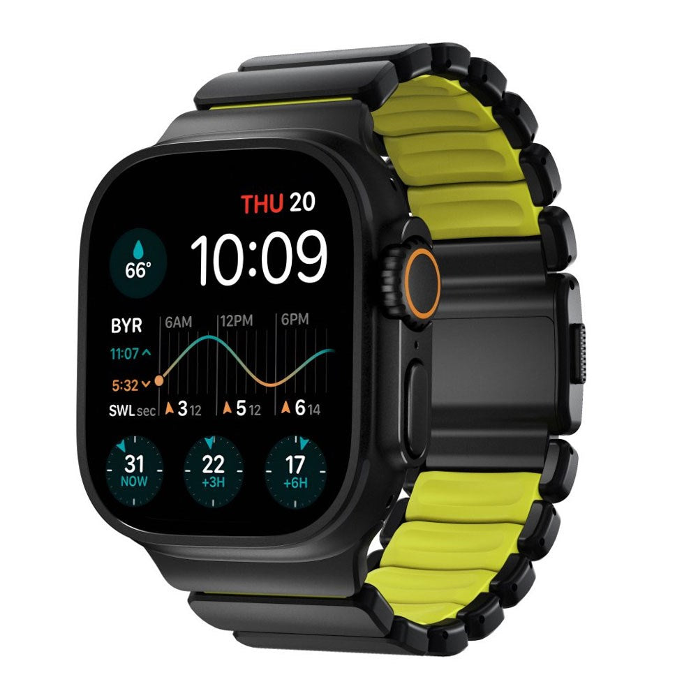 Nomad Apple Watch (42 / 44 / SE / 45 / 46 / 49mm) Stratos Rem - Black Titanium - Volt