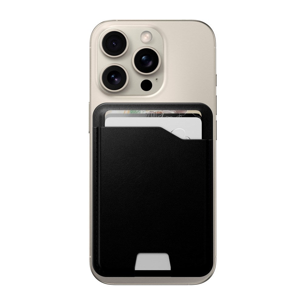 Nomad Ecco Ægte Læder Kortholder m. Apple Find My - MagSafe Kompatibel - Black