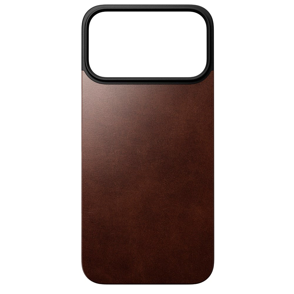 iPhone 17 Pro - Nomad Magnetic Horween Leather Back Cover - MagSafe Kompatibel - Rustic Brown